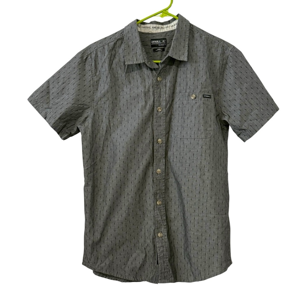 O’Neill Gray Patterned Short Sleeve Button-Down Shirt Men’s Size Small